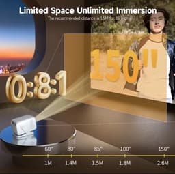 Magcubic X7 Mini Beamer - 8K support – Full HD 1080P Projector – WiFi 6 & Bluetooth 5.4 – Auto Focus & Keystone – Smart Android Beamer voor Thuisbioscoop & Outdoor — thumbnail 5