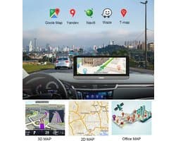 Dashcam voor Auto - 7.84" 4G Android Dashcam – GPS Navigatie, 1080P Full HD, Achteruitrijcamera, Dual Lens, ADAS Rijhulp, WiFi, Bluetooth, Parkeermodus, Loop Recording - Zwart