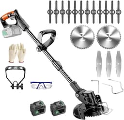 Elektrische Grasmaaier 21V Handheld 1880W Grasmaaien Houttrimmer Lengte Verstelbaar Met Accu Snoerloze Tuin Power Pruning Gebruiksvriendelijk(2pc big battery) — thumbnail 1