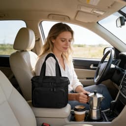 Koffiezetapparaat Reistas - Draagbare Organizer - Veilige Opslag - Schokabsorberende Bescherming - 6D x 24B x 6H cm - Zwart — thumbnail 4