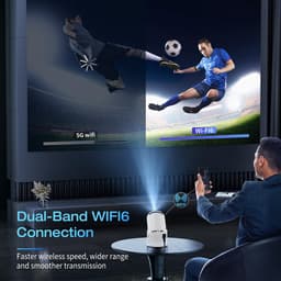 Mini Beamer HY300Pro - Projector met Netflix+YouTube+Disney+ - 4K-ondersteuning - 180° Draaibare - iOS/Android/Windows - WiFi 6 & Bluetooth 5.2 - Wit — thumbnail 5