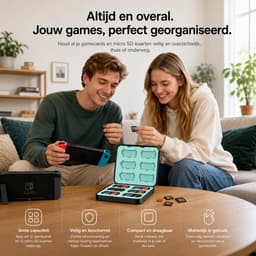 Sounix Game card case Geschikt voor Nintendo Switch 2 - 12 slots - Beschermhoes - micro SD kaart houder - Zwart — thumbnail 2