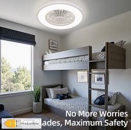 Plafondventilator met Verlichting Diameter 55.8 cm, Plafondventilator met Licht Dimbaar (3000K-4000K-6500K), 6 Snelheden met Afstandsbediening, Timer, Lichtgeheugen, Geschikt voor Slaapkamer — thumbnail 5