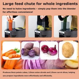 Elektrische Groentesnijder - Keukenmachine Raspmachine - Maaltijdvoorbereiding Versnellen - Drie-in-één Functionaliteit - 100W Vermogen - Zilver — thumbnail 2