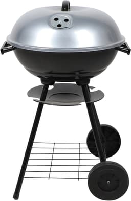 Houtskoolbarbecue met deksel ELITE – Compacte BBQ met wielen en opbergrek – Ideaal voor balkon, terras en tuin – 47,5 x 44 x H70 cm — thumbnail 4