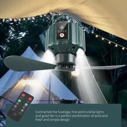 aladdien - Campingventilator - Draagbare ventilator - 10400 mAh batterij - Met afstandsbediening - Outdoor gebruik - Ideaal voor reizen — thumbnail 5