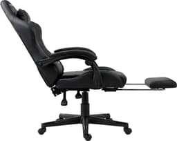 GTRacer - Game Stoel Met Voetensteun - Gaming Stoel - Ergonomische Bureaustoel - Gamestoel - Verstelbaar - Gaming Chair - Zwart — thumbnail 5