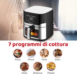 Airfryer XL - Hete Lucht Oven - Gezond Koken - Snelle Bereiding - 8 Liter - Zwart — thumbnail 5