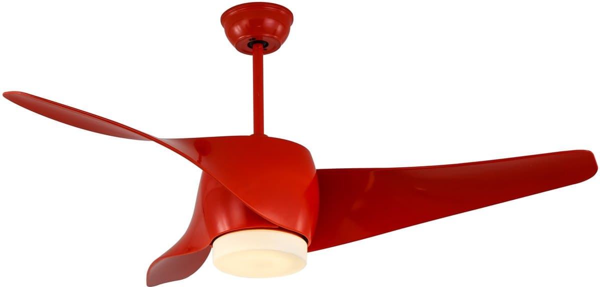Plafondventilator met Verlichting - Retro - Rood - Ø 132 cm - Stille Motor <25dB - Dimfunctie - Plafond Ventilator met Verlichting - Plafondlamp met Ventilator — afbeelding 1