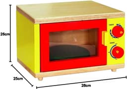 Houten Magnetron - Keuken Apparaat - Snel Opwarmen - Nieuwe Stijl - 28 cm - Houtkleur — thumbnail 2