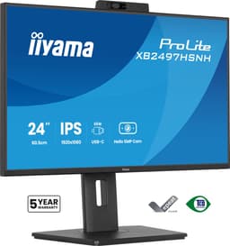 iiyama ProLite XB2497HSNH-B1 - 24 inch - Full HD - IPS - 100Hz - Verstelbaar - USB-C Dock - Windows Hello Cam — thumbnail 1