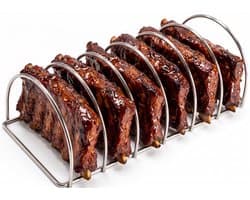 Keij Kamado BBQ Sparerib Rek Large - RVS - voor 6 spareribs