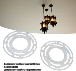 Zeynomax - Plafondventilator Lichtpunt Montageplaat - Eenvoudig te installeren - Roestvrij staal - Weerstand tegen oxidatie - Betrouwbare montagebeu.. — thumbnail 1