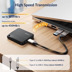 Externe SSD - Snelle Opslag - Bestanden Overzetten - Hoge Snelheid - 128GB - Zwart — thumbnail 3