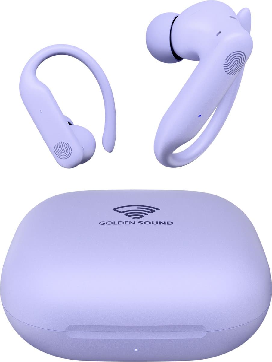 Golden Sound Sport Draadloze oordopjes - 80 uur batterijduur - Active Noise Cancelling - 45dB - Sport oordopjes - Oortjes draadloos - Bluetooth oortjes - Paars — afbeelding 1