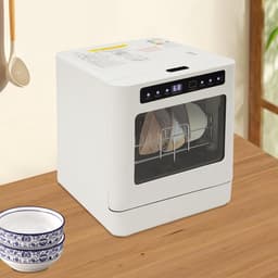 Tafelvaatwasser - Compacte vaatwasser - Snel servies reinigen - Vier reinigingsprogramma's - 43x39x46 cm - Wit — thumbnail 4
