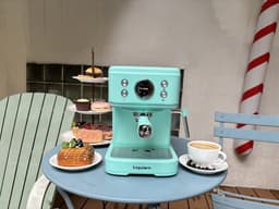 Volautomatische koffiemachines 2-in-1 ontwerp Espressomachine - 20 Bar - Capsule & Koffiepoeder Compatibel - ingebouwde melkschuimerMelkschuim - Blauw — thumbnail 1