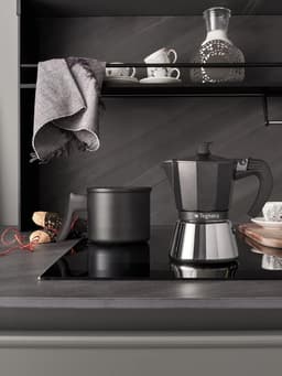 Espressomachine - Mokkapot - Koffie Zetten - Volledige Inductie Bodem - 3 Kopjes - Grijs — thumbnail 2