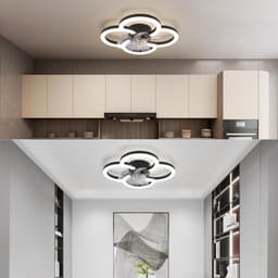 NETTLIFE Plafondventilator met Verlichting - LED 40W - zwart - Dimdaar 3000-6500K - woonkamerlamp met afstandsbediening - 6 standen - Timer - Stil - voor jeugdkamer | kantoor | kinderkamer — thumbnail 5