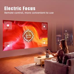 Byintek - X20 - Beamer - Projector Beamer - Mini Meamer - Full HD 1080P 4k - 65W - 1280x720dpi - Automatische focus - met WiFi - 250 ANSI Lumens - Android 11.0 - Zwart — thumbnail 3