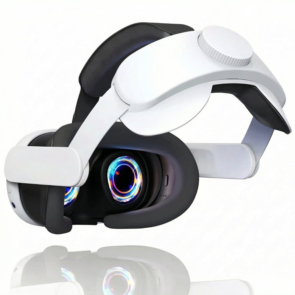 JustValue Elite Strap Met VR Cover Geschikt voor Meta Quest 2 VR bril - Anti Scratch Lens Cover - 3d - Headstrap - Accessoires - Wit — afbeelding 1