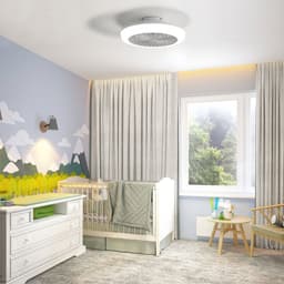 Re-purelife® Koel Zomer Collectie compacte plafondventilator voor slaapkamer, werkkamer of compacte woonkamer | ventilator met ABS | afstandsbediening, 6 snelheden en winterstand | 18W LED | rustige moderne uitstraling wit 46 × 46 × 14 cm — thumbnail 4