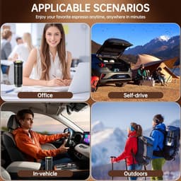 Draagbare Koffiemachine - Reis Koffiezetter - Koffie Zetten Onderweg - 3-in-1 Functionaliteit - 80ml Capaciteit - Zwart — thumbnail 3