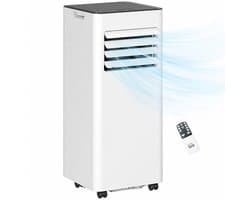 TEKROA® Mobiele Airco 3-in-1 - 9000 BTU Airconditioner met Afstandsbediening, 24u Timer & Wielen - Wit