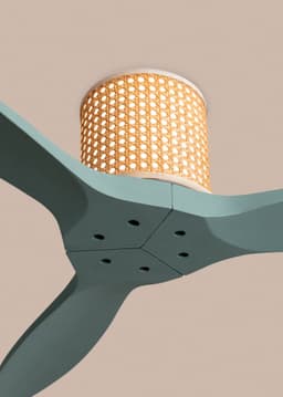 CREATE - Plafondventilator stil 40W (Ø132cm) - Sfeerlicht LED - Afstandsbediening - 6 snelheden - Programmeerbaar - WIND CALM CUSTOM RATTAN — thumbnail 3