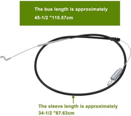 Dailygoods- Tractiekoppeling Kabel - 2 Stuks - Compatibel met Toro Grasmaaiers - Kabellengte 45,5"/115,57cm - 34,5"/87,63cm - Metaal - Onderdelennummer 115-8435 290-941 - Grasmaaier Kabel — thumbnail 5