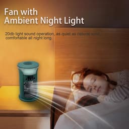 Draagbare airconditioning-ventilator, USB-aangedreven luchtkoeler, luchtbevochtiger, persoonlijke mini-luchtkoeler, ultra-stille koelventilator voor familie, reizen — thumbnail 2