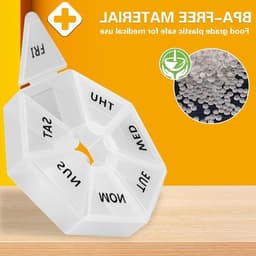 Weekly Tablet Box met 7 Compartimenten, Ideaal voor Medicijnen, Reizen en Ouderen, 2 Stuks — thumbnail 5