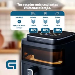 Luchtfriteuse - Airfryer Heteluchtfriteuse - Gezond Koken - Verlicht Kijkvenster - 6 Liter - Zwart — thumbnail 2