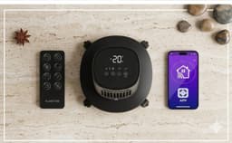 Luchtkoeler Verdampingskoeler 5L – Smart CoolBreeze Air Tower met Ionisator, App & Afstandsbediening, Timer, 3 Snelheden, 30 m², Energiezuinig 75W – Zwart Urbanhome — thumbnail 3