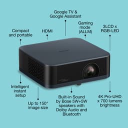 Epson Lifestudio Pop Plus EF-62N 700 ANSI lumens 3LCD UHD 4K (3840x2160) Metallic, Marineblauw — thumbnail 3