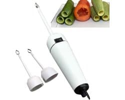 Elektrische groenteboor - Fruitgraver - Moeiteloos koken - Instelbare snelheid - 9 Centimeter - Wit