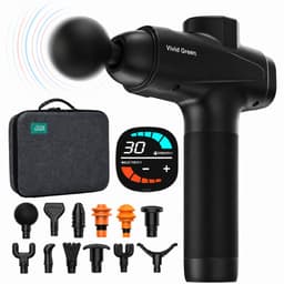 Vivid Green - Pro Massage Gun 12 Accessoires - Apparaat - Sport en Relax Massage - Draadloos � Professioneel - 12 mm - 2500 mAh � Zwart — thumbnail 1