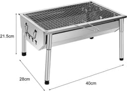 Florixa® Tafel Bbq Houtskool - Weber Bbq -Boretti Bbq - Houtskool - Zilver - 28cm x 40cm x 22cm — thumbnail 3