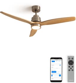 CREATE - Plafondventilator 40W silent (Ø112cm) 100% hout verschillende maten - Met licht LED - Met WiFi - WIND STYLANCE NATURAL WOOD — thumbnail 1