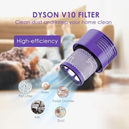 Filters voor Dyson V10 SV12 Cyclone-serie- compatibel met V10 Absolute- V10 Animal en V10 Total Clean. Accessoires voor Dyson stofzuigerfilters: wasbare filters en stofzuigerborstels. — thumbnail 2