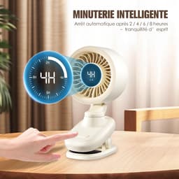 Ventilator-Tafelventilator-Met Digitaal Display - 100 Snelheden -Verstelbare hoek -Geluidsarme-Oplaadbaar - Ontworpen voor Thuis, Kantoor en Reizen — thumbnail 3
