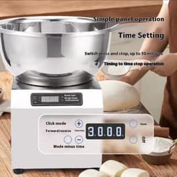 Deegmenger RVS Kom - Keukenmachine Mixer - Deeg Kneden - Automatische Timerfunctie - 5kg Capaciteit - Zilver — thumbnail 4