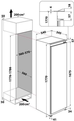 Whirlpool WBC 18BC22R | Inbouw koelkast | 178 cm | Sleepdeur — thumbnail 5
