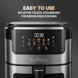 Heteluchtfriteuse Oven - Airfryer Groot - Gezond Frituren - 10 Liter Inhoud - 2100 Watt - Zwart — thumbnail 2