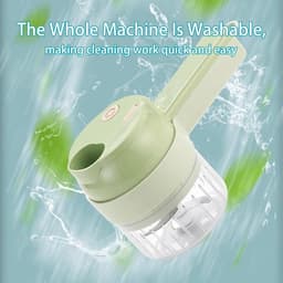 Draadloze Groentehakker - Keukenmachine Mini - Snel Ingrediënten Snijden - One-Touch Bediening - 20.5 cm - Wit — thumbnail 5