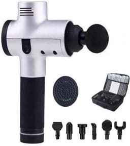 Massagepistool - Spierstimulator Draagbaar - Spierherstel Bevorderen - 30 Snelheden 6 Koppen - 25x6.3x23cm - Wit — thumbnail 1