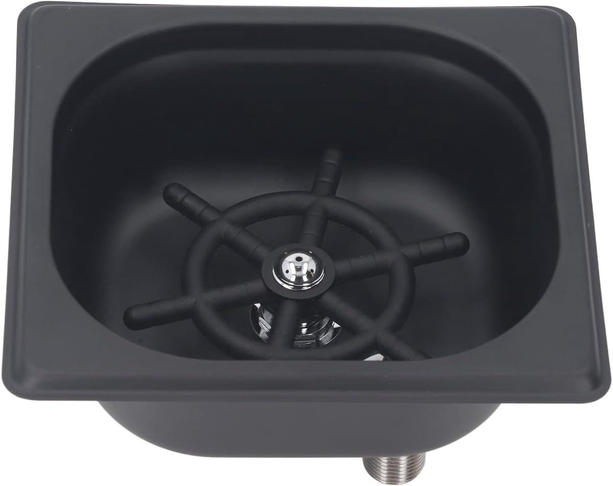 Glazenspoeler Gootsteen - Flessenwasmachine Bekerspoeler - Snel Glazen Reinigen - Hogedruk Sproeiers - 163x178mm - Mat Zwart — afbeelding 1