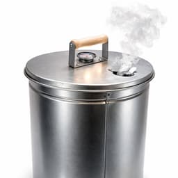 Eurocatch Telescopische Rookoven Rond 101 cm - Verzinkt Metalen Rookton - Rookkast voor Buiten met Thermometer en 10 Rookhaken - Extra Rookmot — thumbnail 5