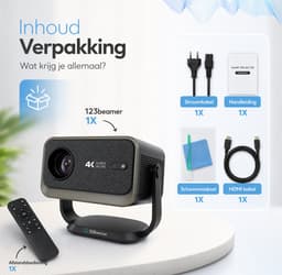 123Beamer - A2 - Projector - 14.000 Lumen - Android 13 - Projector - Full Hd 4K — thumbnail 3