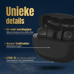 GØDLY V Oortjes Draadloos - Draadloze Oordopjes - Earbuds - Bluetooth - IPX5 - zwart - Earpods Iphone Apple & Samsung — thumbnail 3